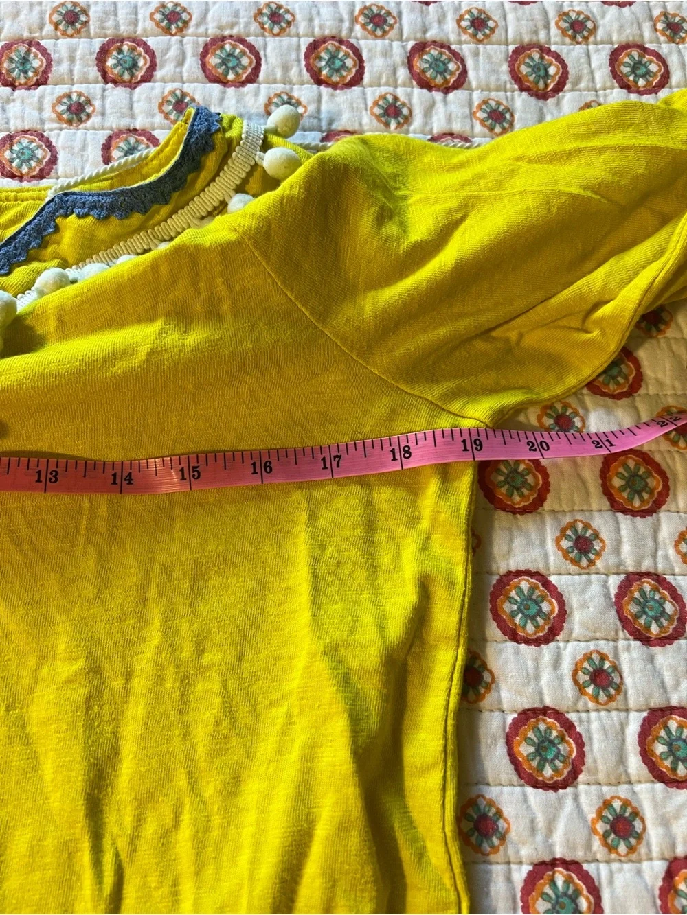 Boden Kasia Yellow Pom Swim Coverup Tunic Dress size 4 / small